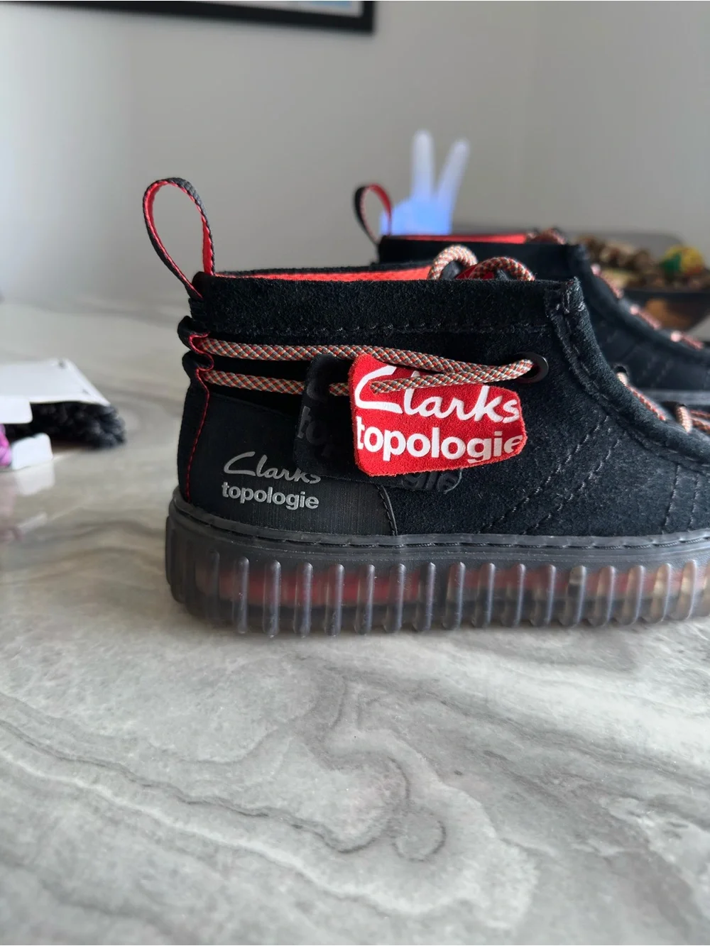 Topologie x Clarks Torhill Hi Interest Black Climbing Chukka Boots